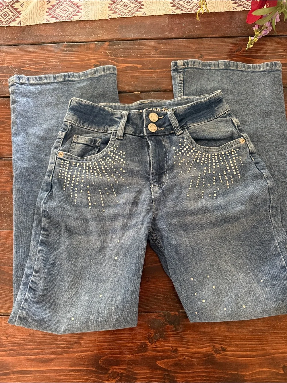 Limited Too Medium Blue Denim Jeans with Sparkle Studs